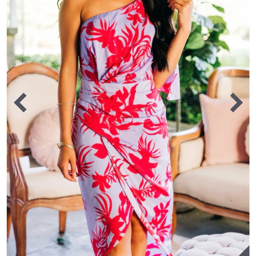 DO+BE Red and White Asymmetrical Dress size medium